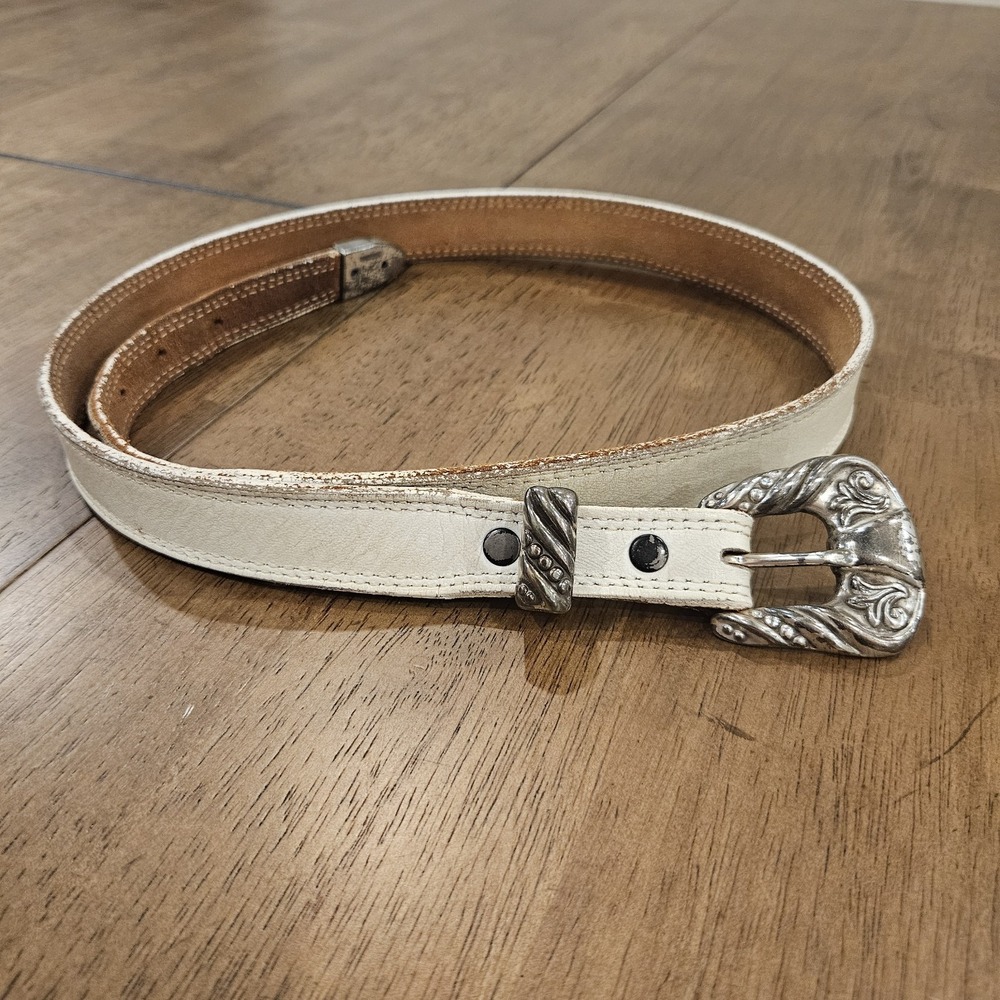 Lot Of 5 Vintage Leather Belt Boho Western Studded Beaded Belts Bundle - Picture 10 of 15